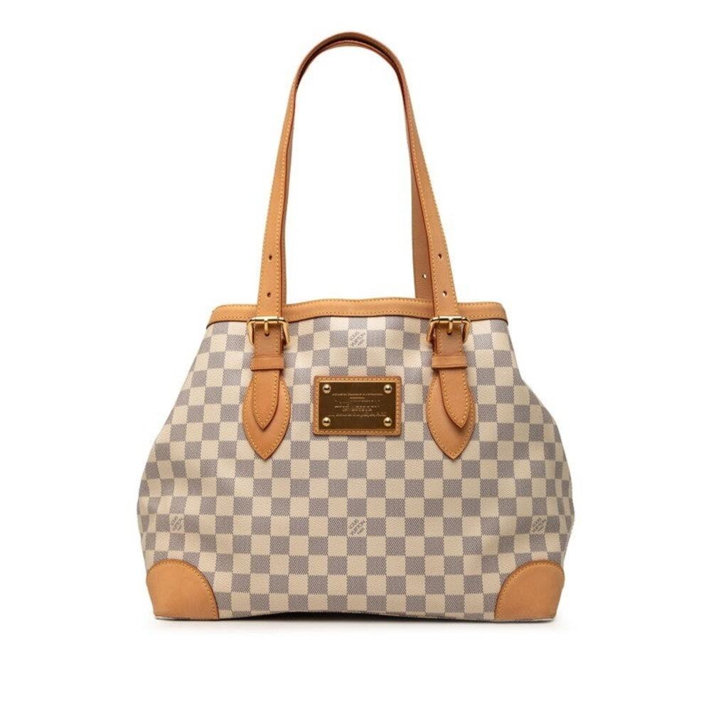 Louis Vuitton Damier Azur Hampstead MM Tote Bag Brown